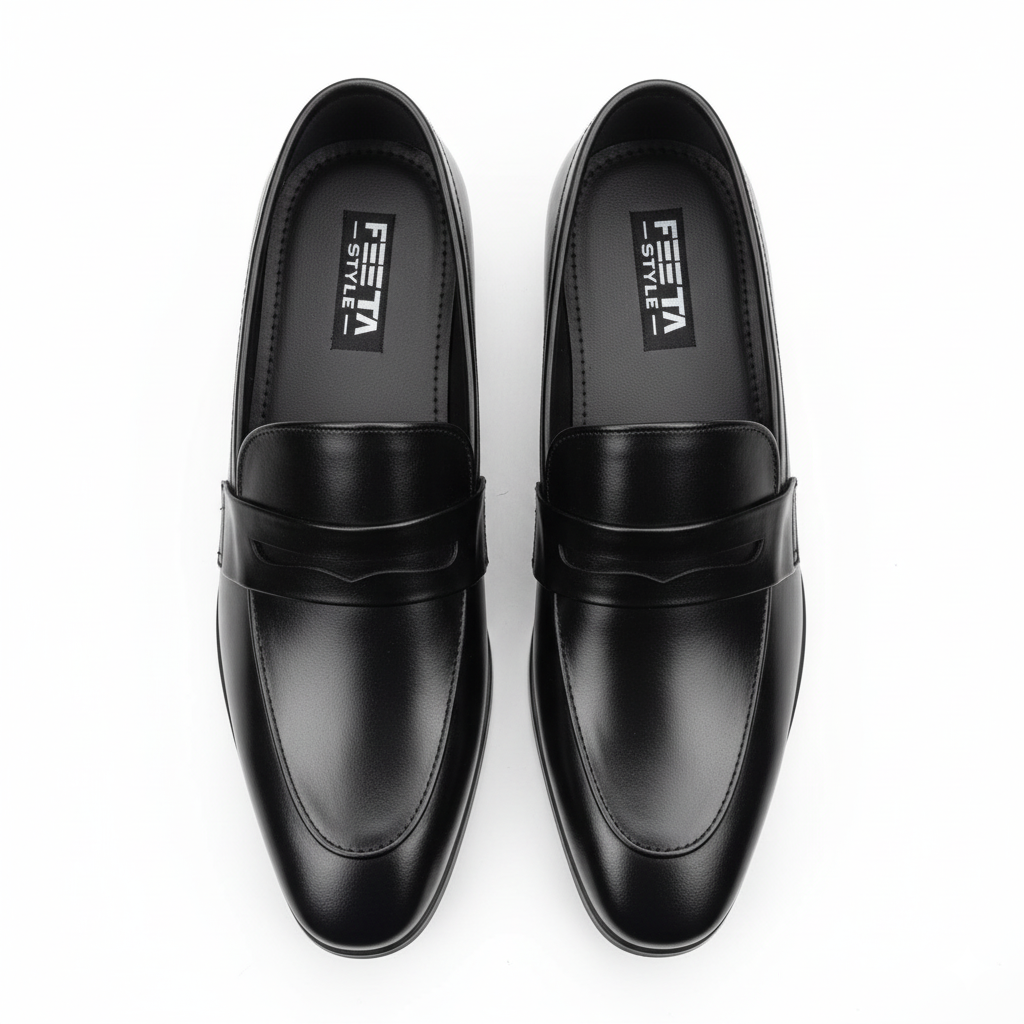 Men Leather Moccassin Black - 2013