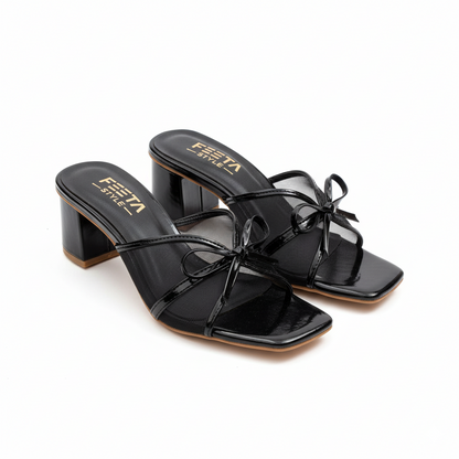 Whisper Bow Heels - Black – 423-7