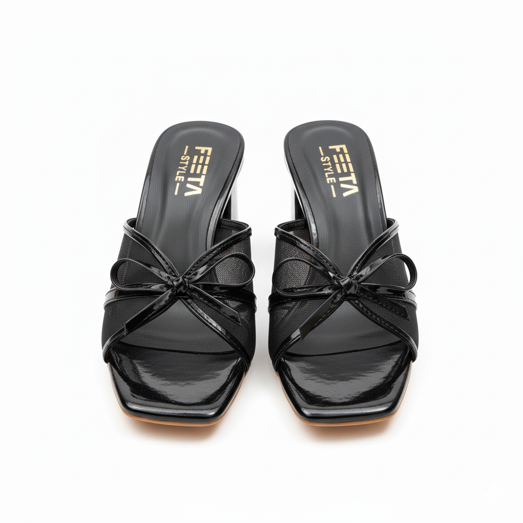 Whisper Bow Heels - Black – 423-7