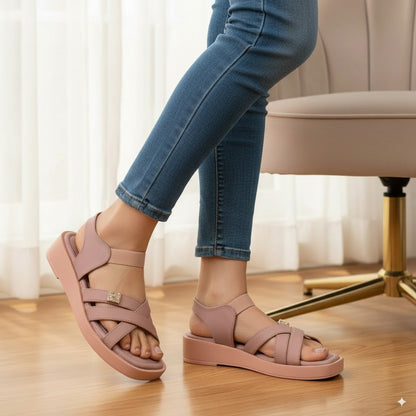 Pink Cross Strap Sandals 953-7