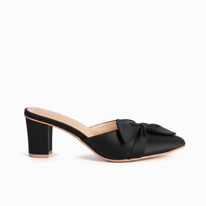 Black Formal Block Heel Pumps  651-7