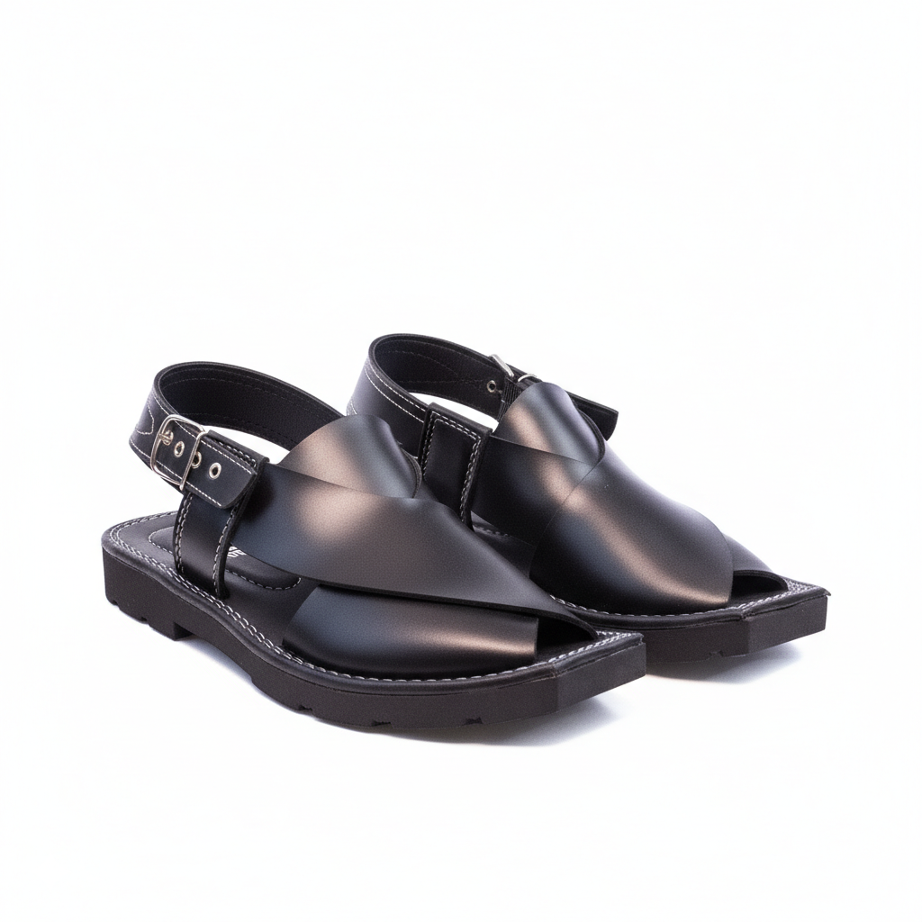 Men Peshawari Sandals Black - 7021-8