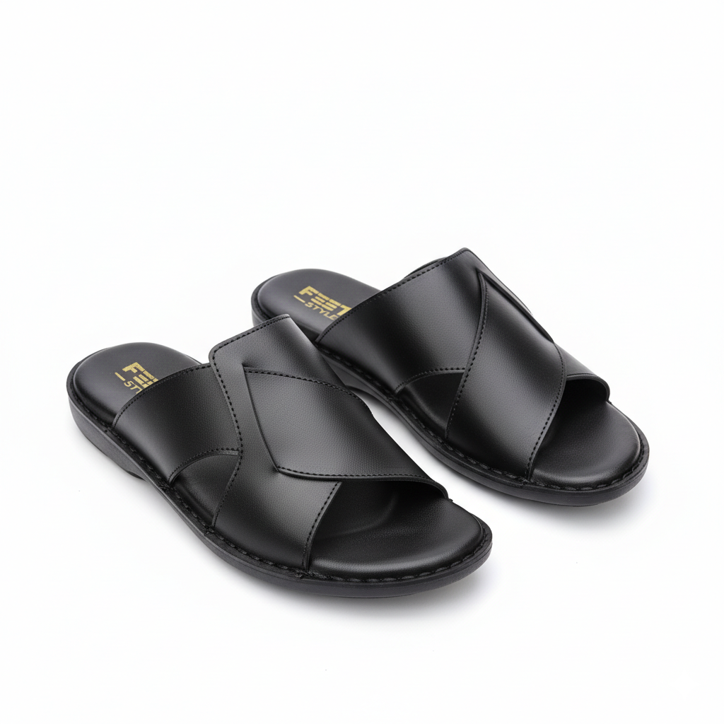 Men Slippers Black 4010-8