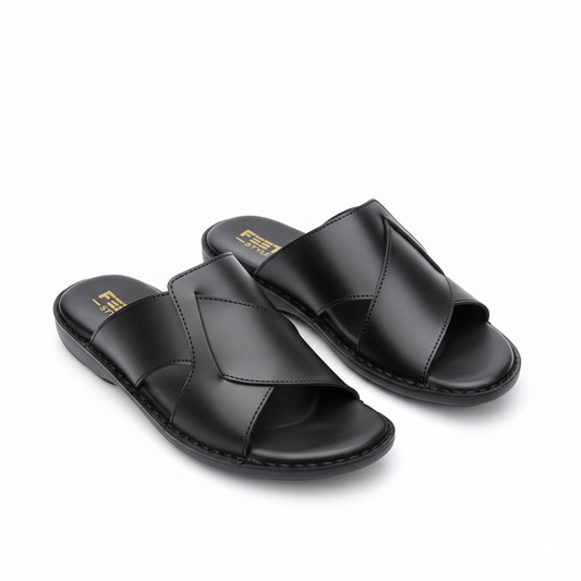 Men Slippers Black 4010-8