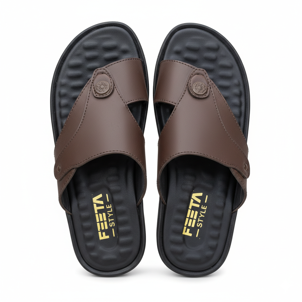 Men Slippers Brown 4008-8