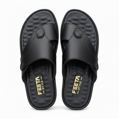 Men Slippers Black 4008-8