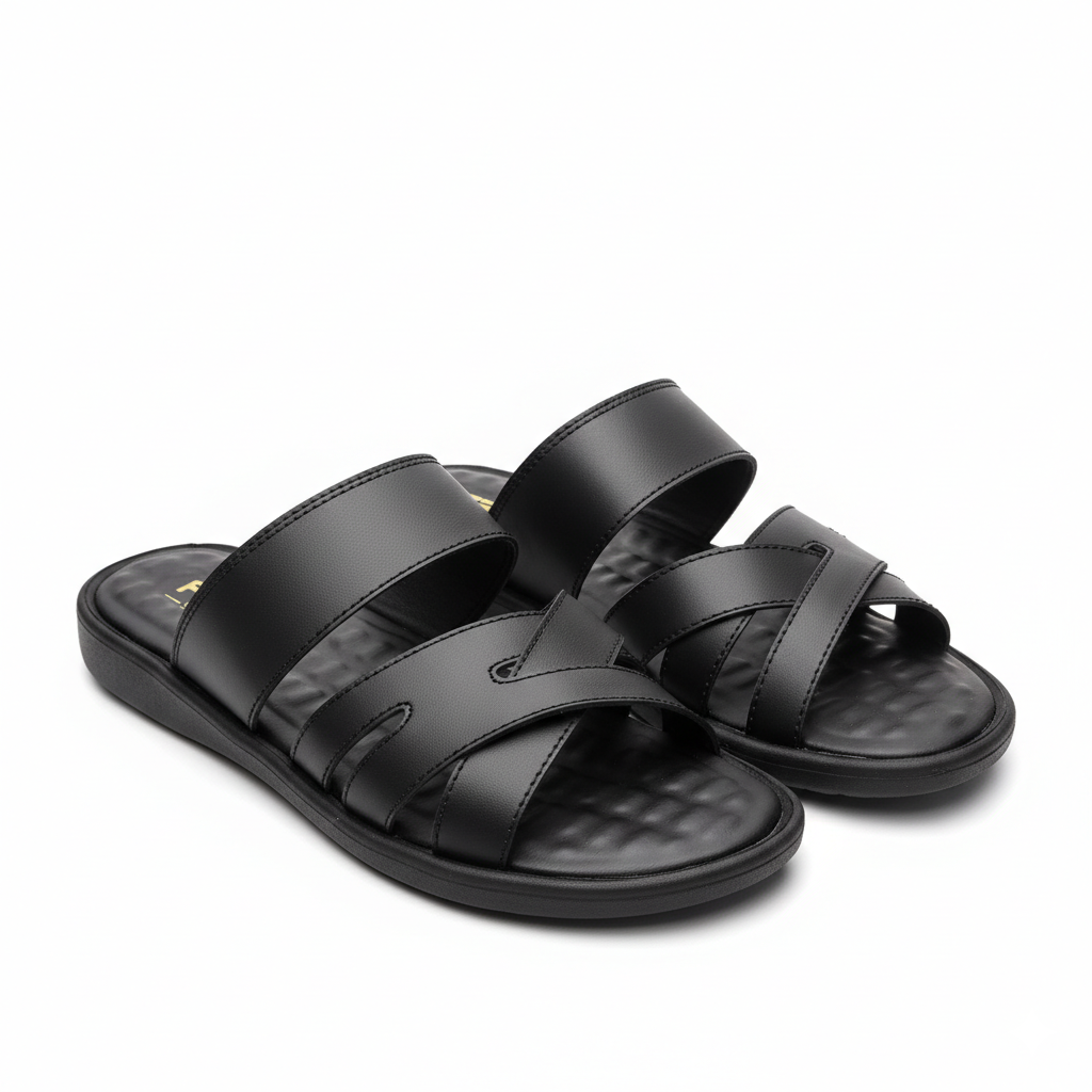 Men Slippers Black 4005-8