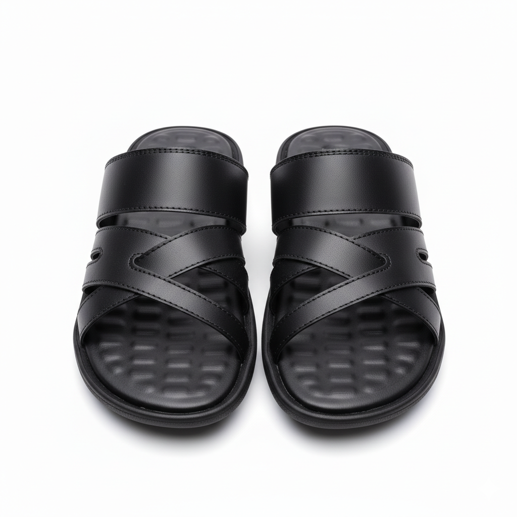 Men Slippers Black 4005-8
