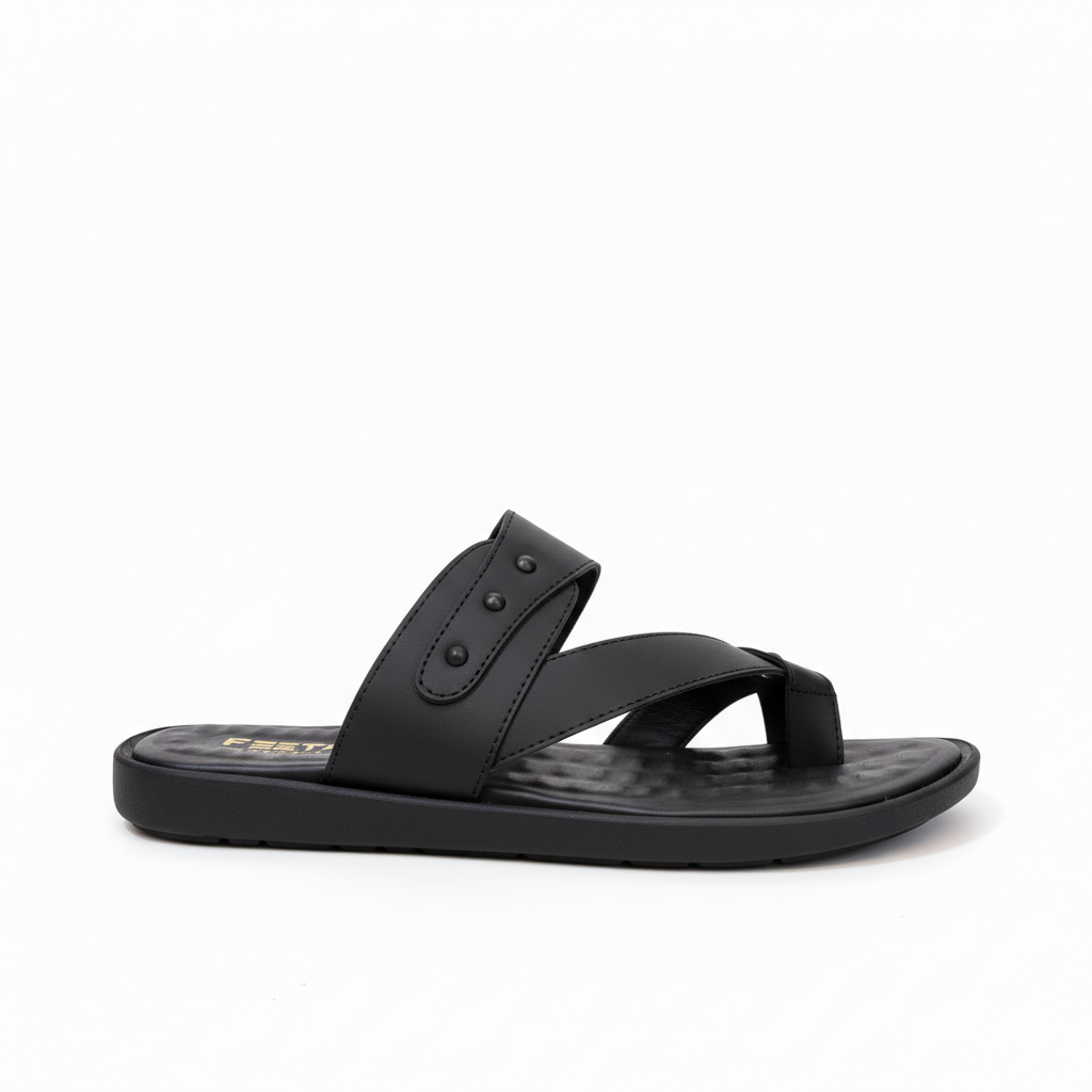 Men Slippers Black 4007-8