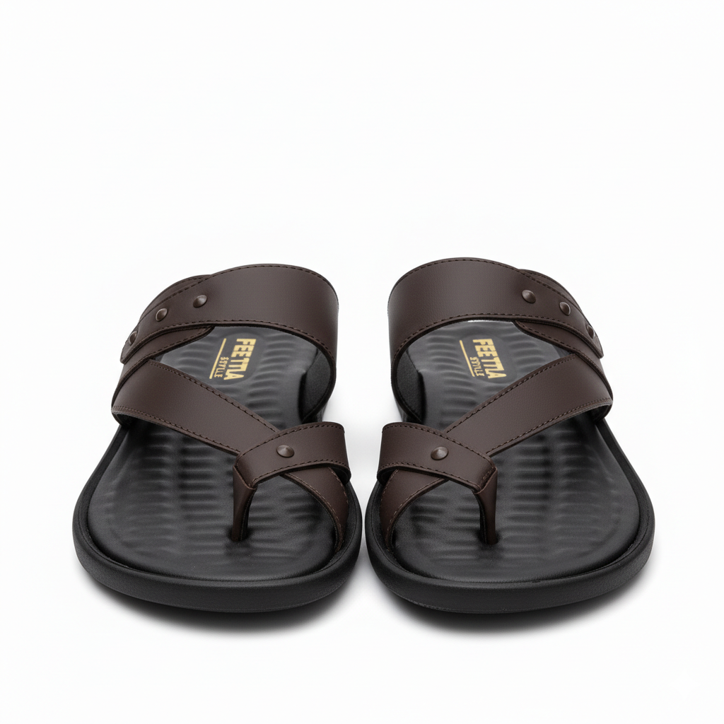 Men Slippers Brown 4007-8