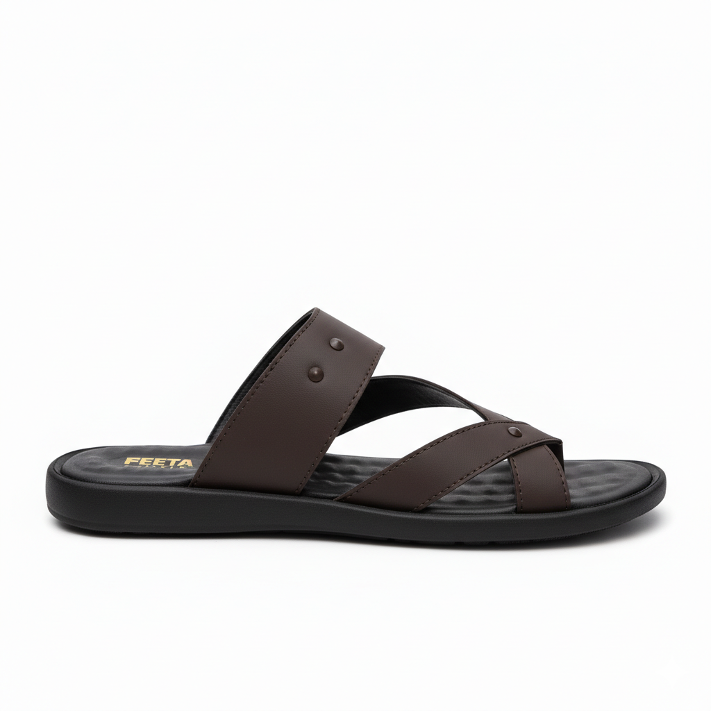 Men Slippers Brown 4007-8