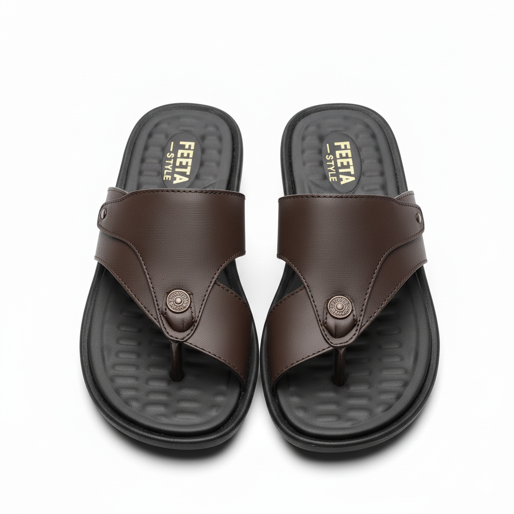 Men Slippers Brown 4008-8