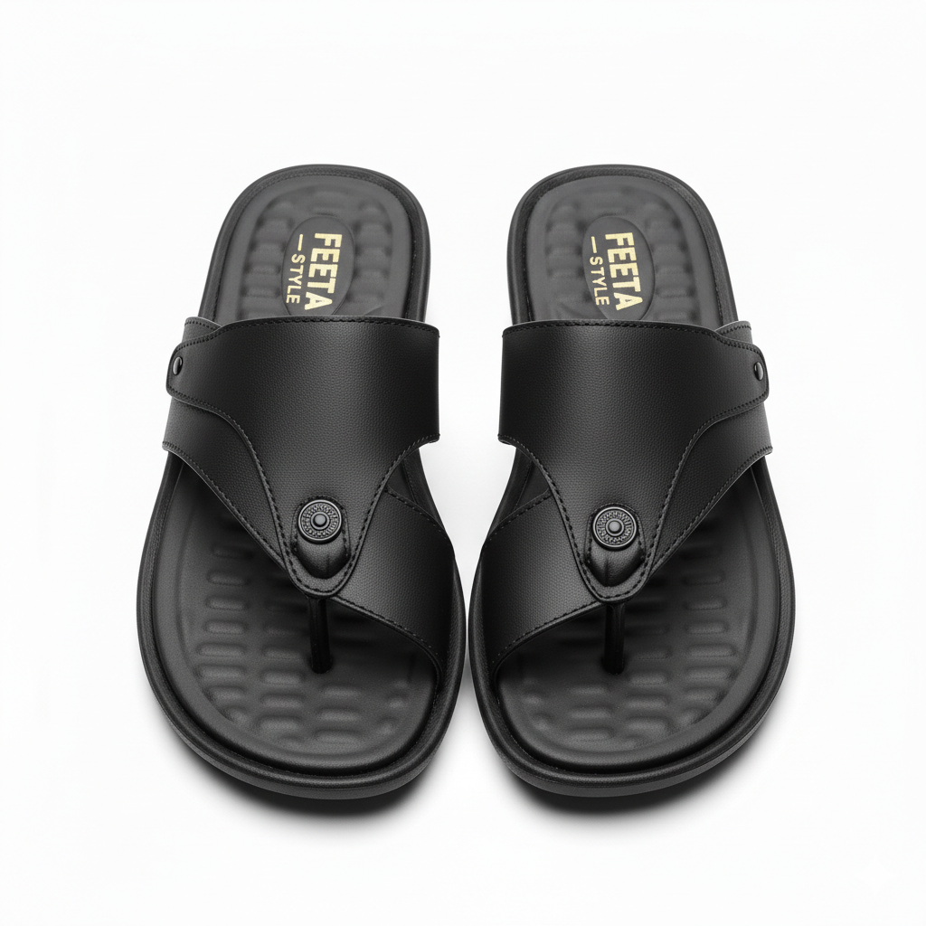 Men Slippers Black 4008-8