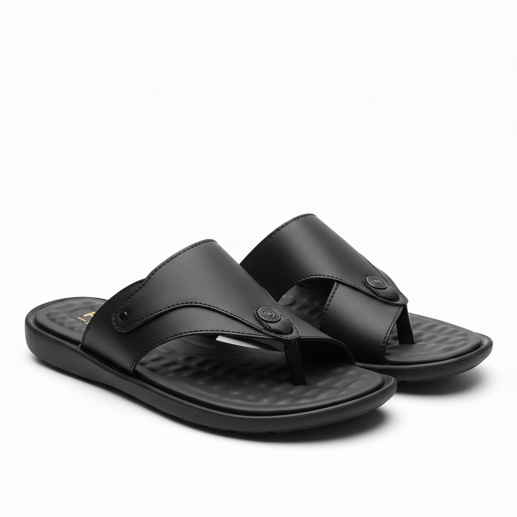 Men Slippers Black 4008-8