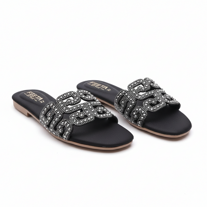 Black Urban Gleam Slipper