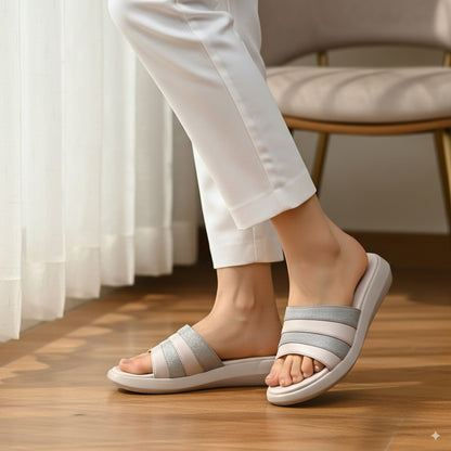 Off White Comfy Casual Slippers 471-7