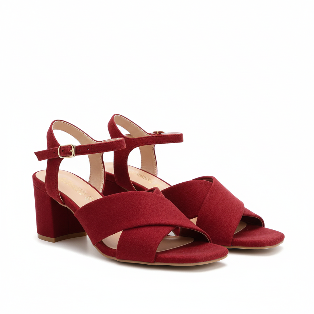 Red Cross Strap Sandals - 828-7