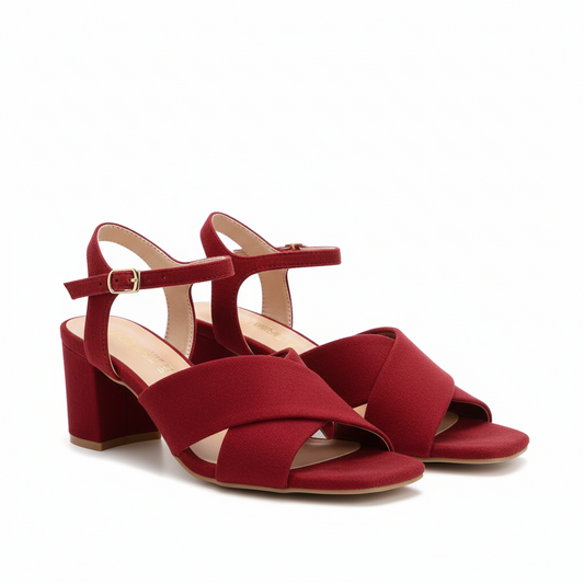 Red Cross Strap Sandals - 828-7