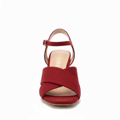 Red Cross Strap Sandals - 828-7