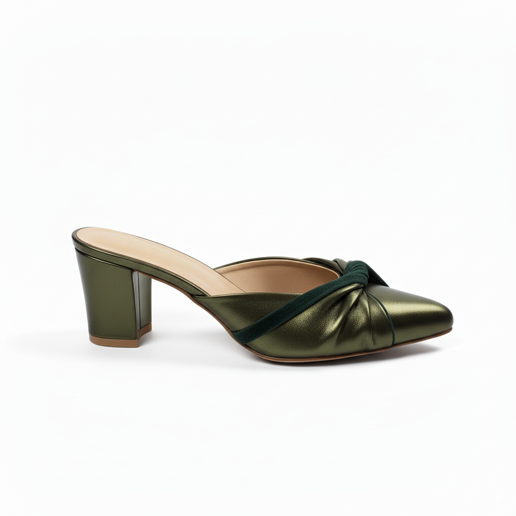 Emerald Luxe Knotted Block Heels – 447-7