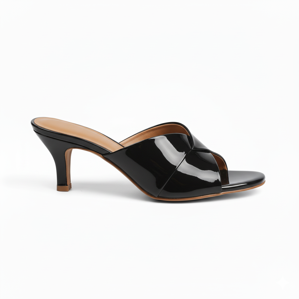 Midnight Gloss Luxe Mule Heels 402-7
