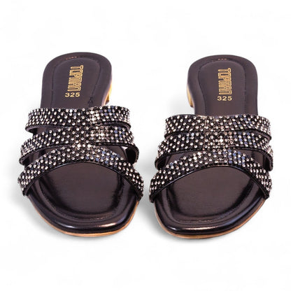 Black Ladies Formal Slippers 325-7