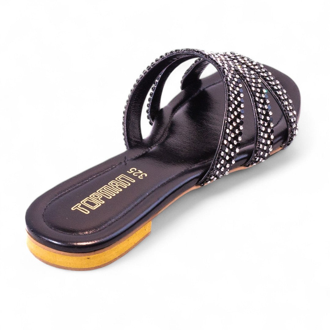 Black Ladies Formal Slippers 325-7