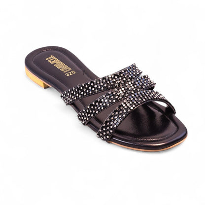 Black Ladies Formal Slippers 325-7