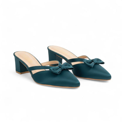 Teal Classic Bow Knot Heels 478-7