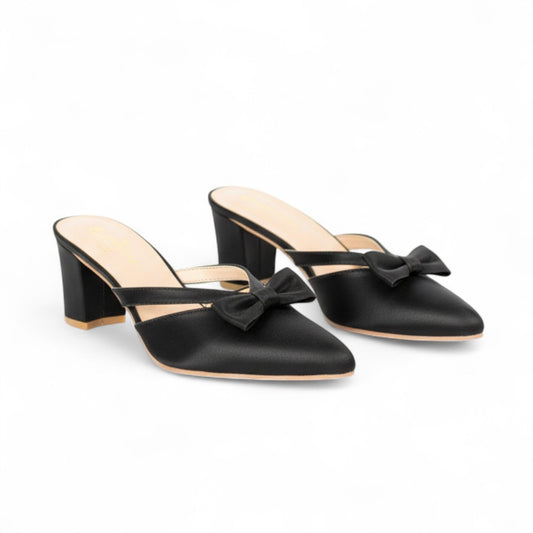 Black Classic Bow Knot Heels 478-7