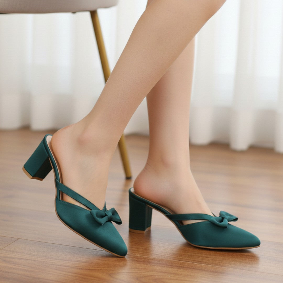 Teal Classic Bow Knot Heels 478-7