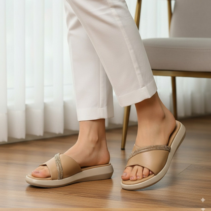 Beige Comfy Slip-On Casual Slippers – 475-7