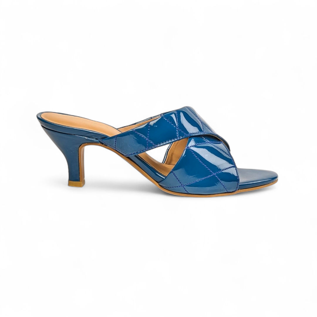 Royal Blue Crisscross Mule Heels 405-7