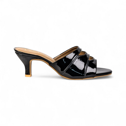 Black Noir Luxe Mule Heels - 403-7