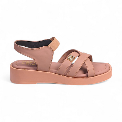 Pink Cross Strap Sandals 953-7