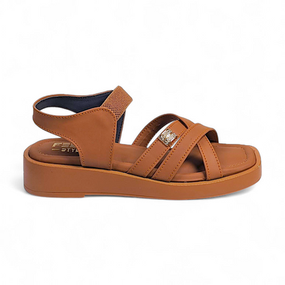 Mustard Cross Strap Sandals 953-7