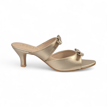 Golden Glow Bow Mule Heels 408-7