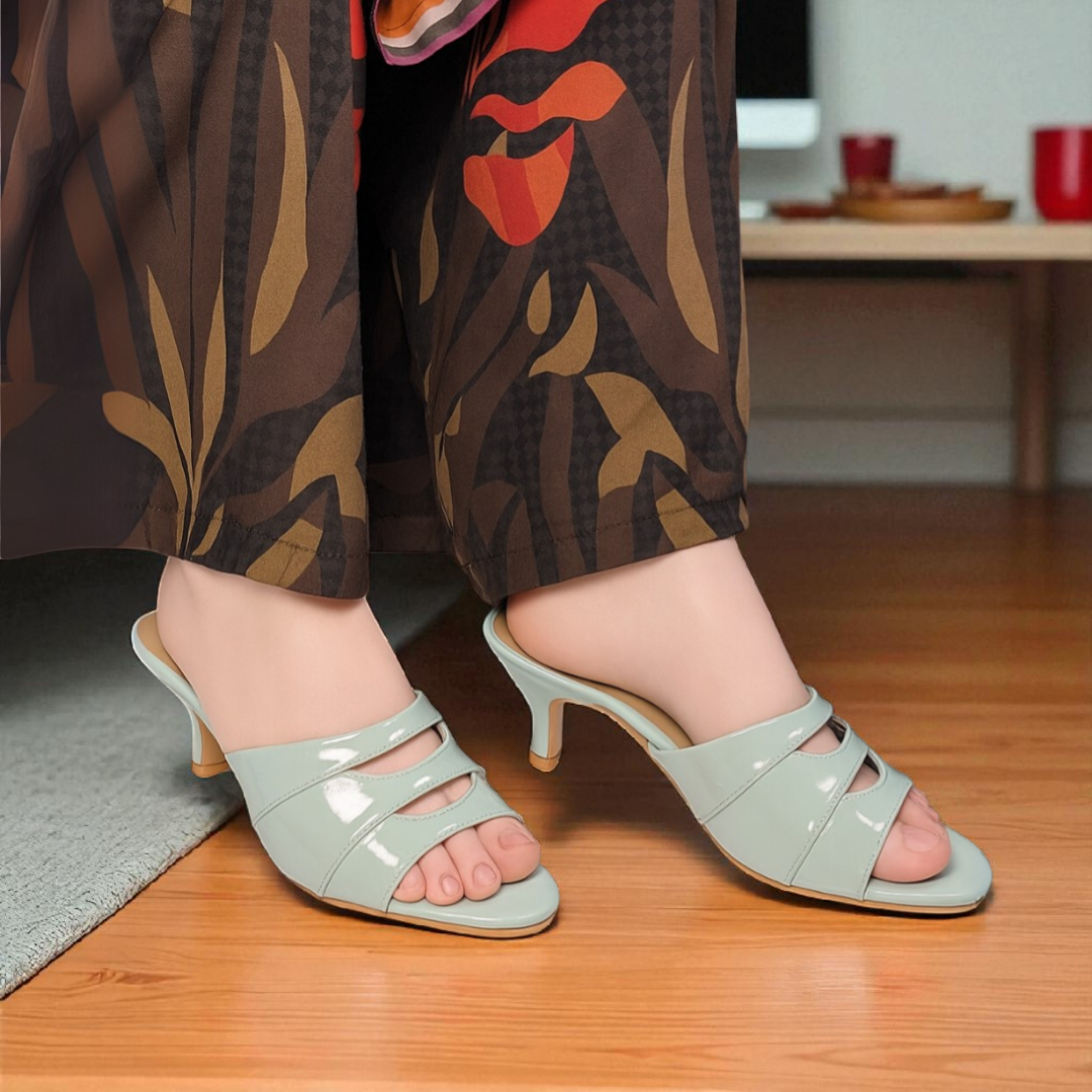 Mint Aqua Luxe Mule Heels 403-7
