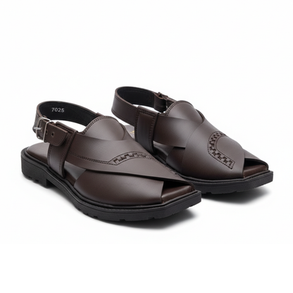 Men Brown Peshawari Chappal 7025-8