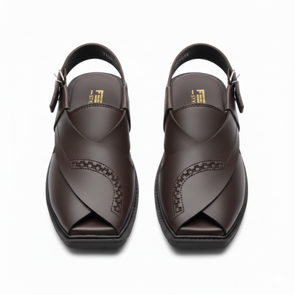 Men Brown Peshawari Chappal 7025-8