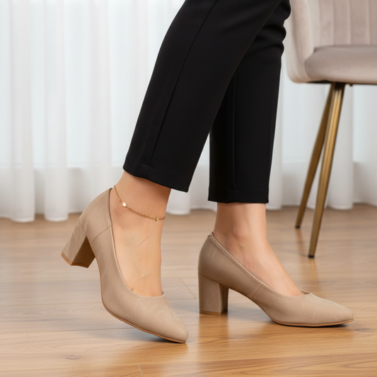 Elegant Beige Court Shoes - 645-7