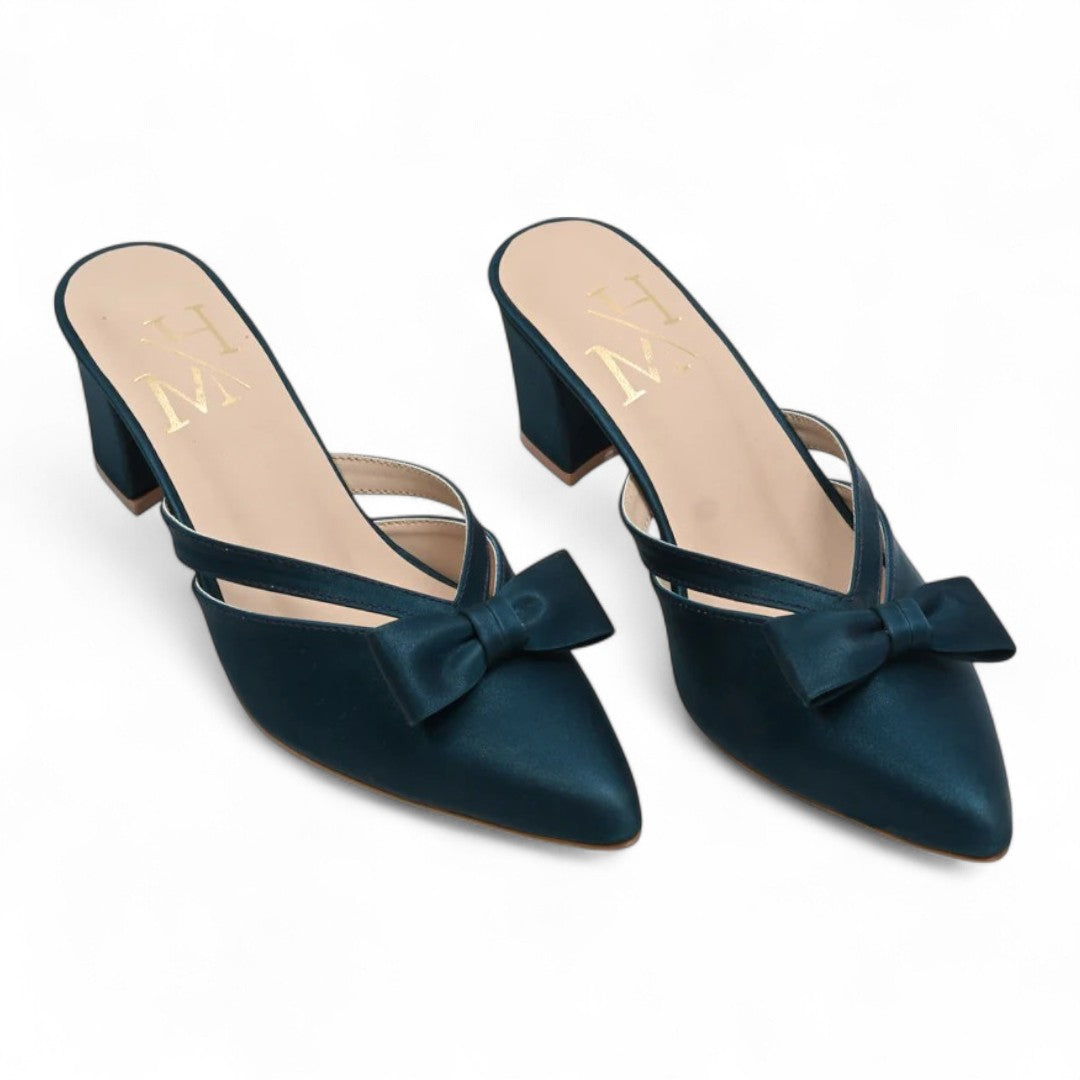 Teal Classic Bow Knot Heels 478-7