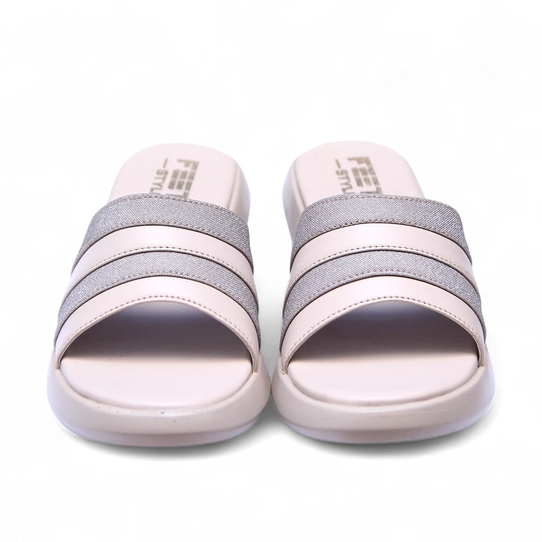 Off White Comfy Casual Slippers 471-7
