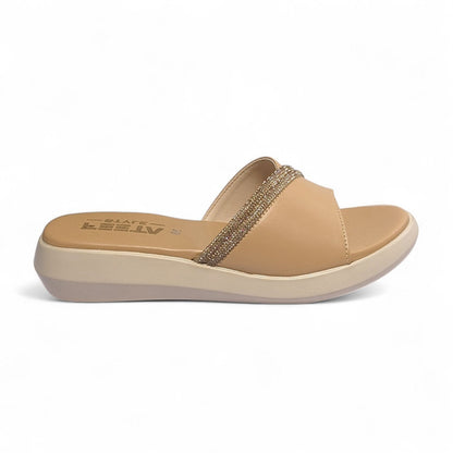 Beige Comfy Slip-On Casual Slippers – 475-7