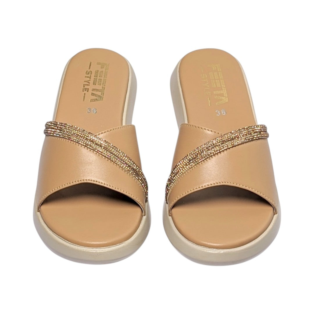 Beige Comfy Slip-On Casual Slippers – 475-7