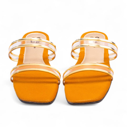 Gold Ladies Casual Slippers Flat - 336