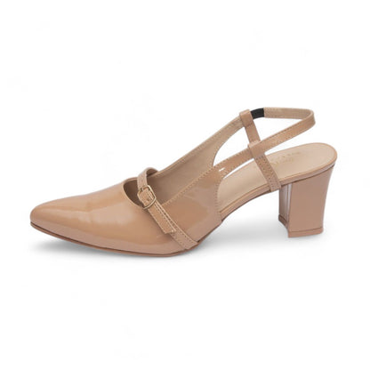 Nude Glow Closed Toe Heel Slingbacks 838-7